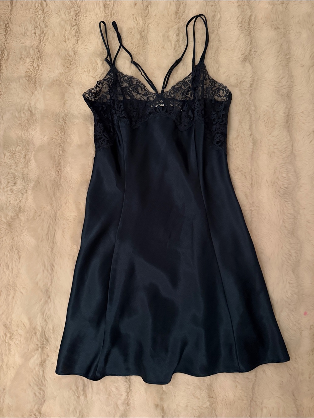 Victoria’s Secret Silky Lace-Trim Slip Dress pjs/intimate - teddy green (M)